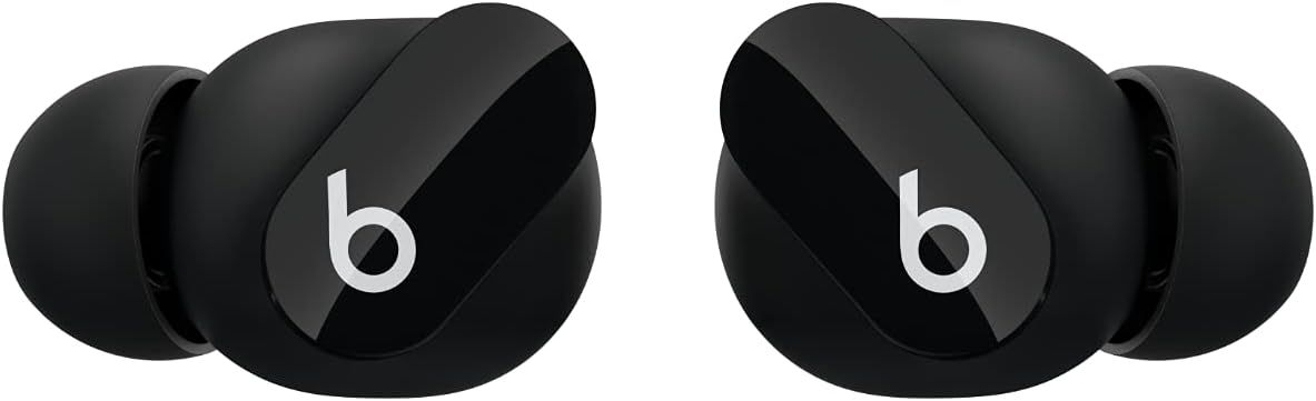 Shows the earbuds up close so buyers can see the design and fit.
