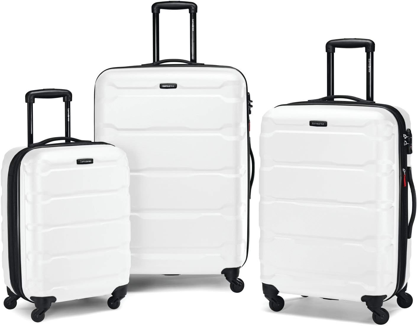 Shows the full three-piece white set in three sizes so the buyer sees everything included in one purchase.
