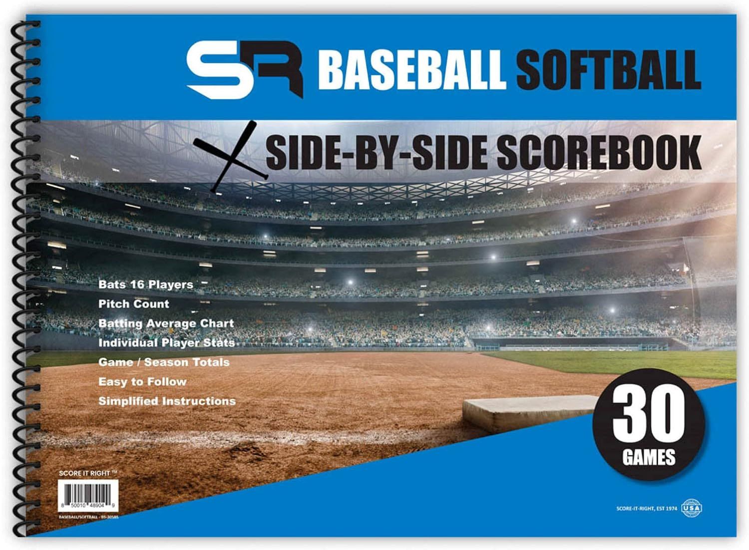 Shows the core scorebook clearly so shoppers know exactly what they are buying for baseball and softball scorekeeping. Uses a blue and stadium background to give the cover visual impact and a sporty…