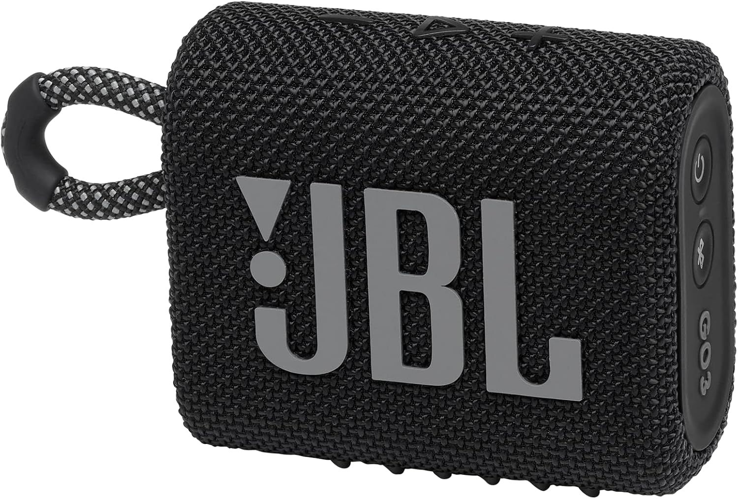 Shows the core JBL portable speaker clearly on a clean background so shoppers can see its compact rugged build and branding. Highlights the built-in carry loop that makes the speaker easy to clip on…