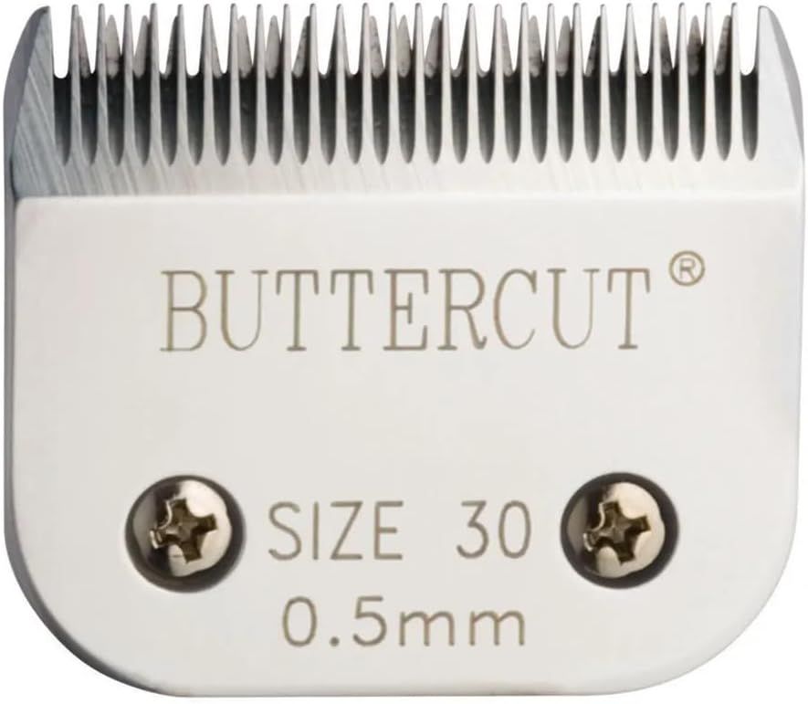 Shows the core clipper blade up close on a clean white background so shoppers can verify its cutting teeth and size marking. A faint shadow grounds the blade on the white surface, giving it a crisp,…