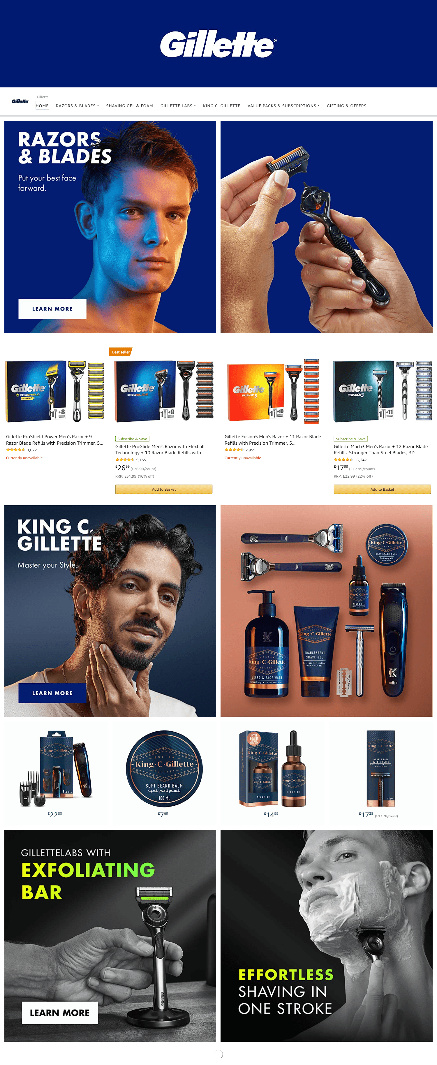 Brand Store for Amazon.co.uk  Gillette