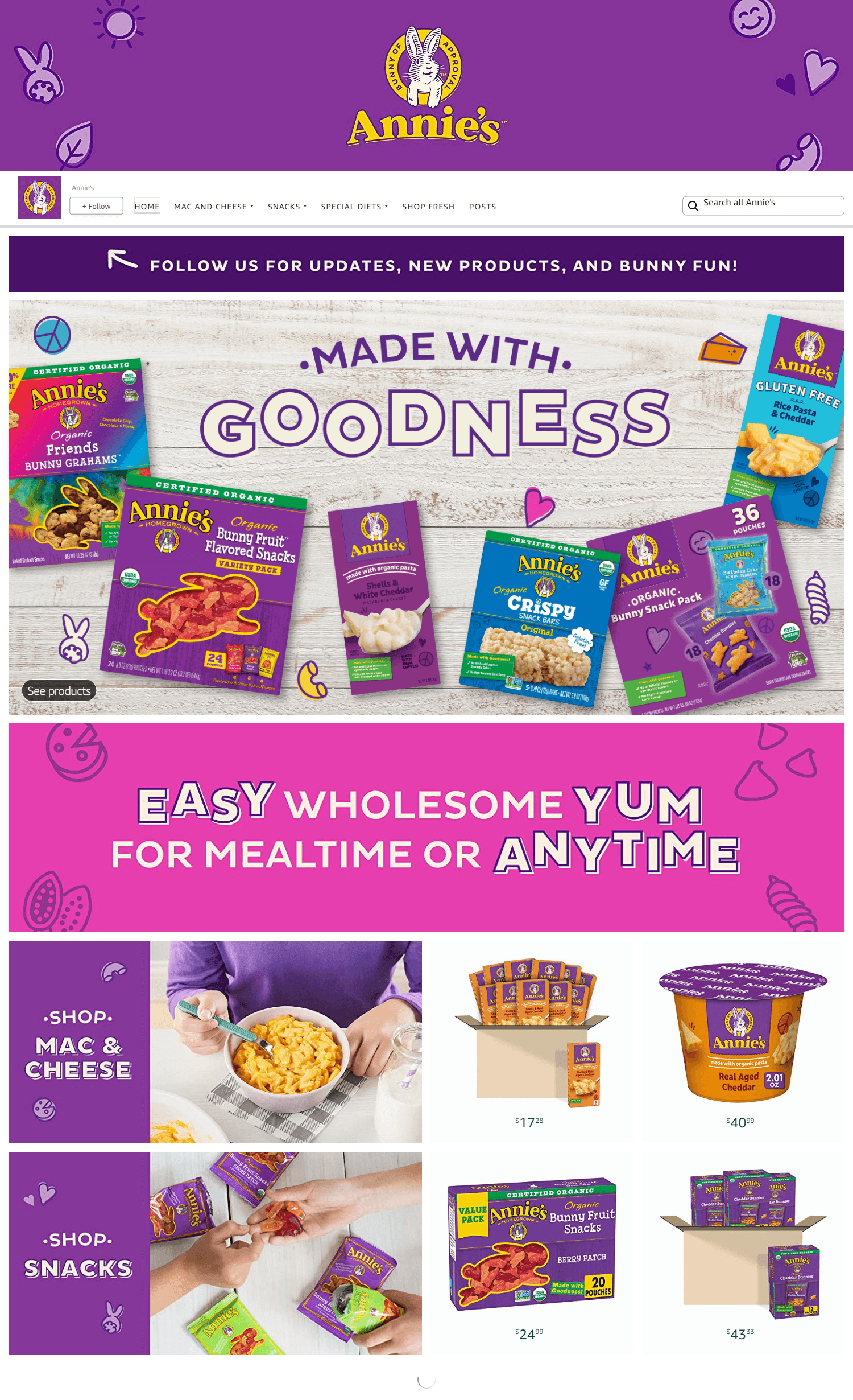 Brand Store for Amazon.com  Annie s