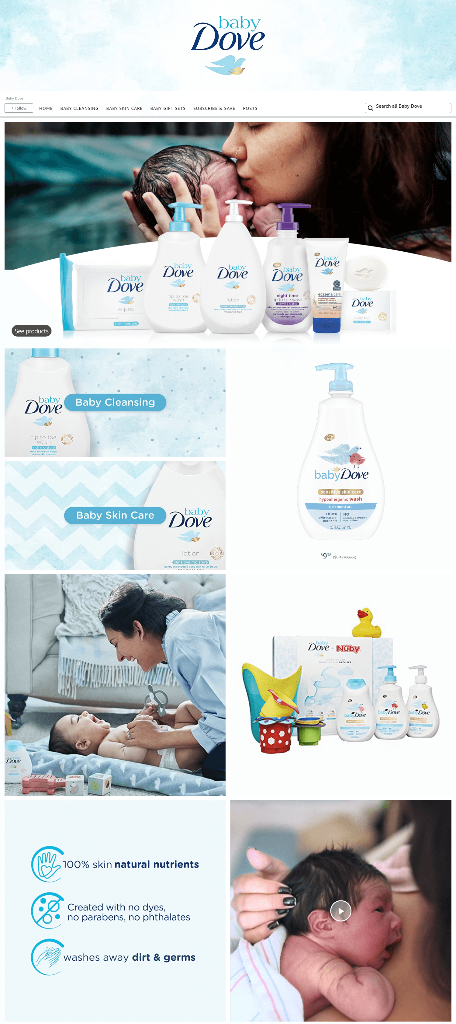 Brand Store for Amazon.com  Baby Dove