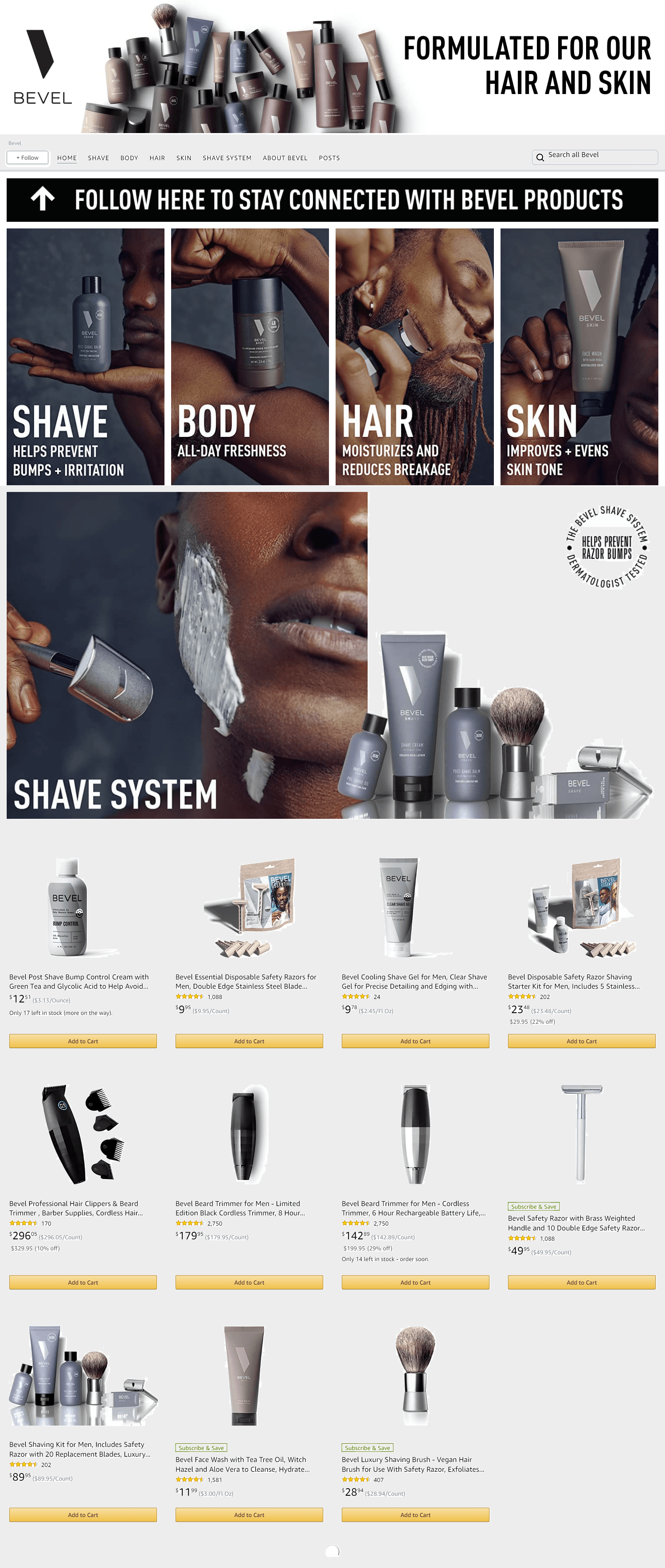 Brand Store for Amazon.com  Bevel