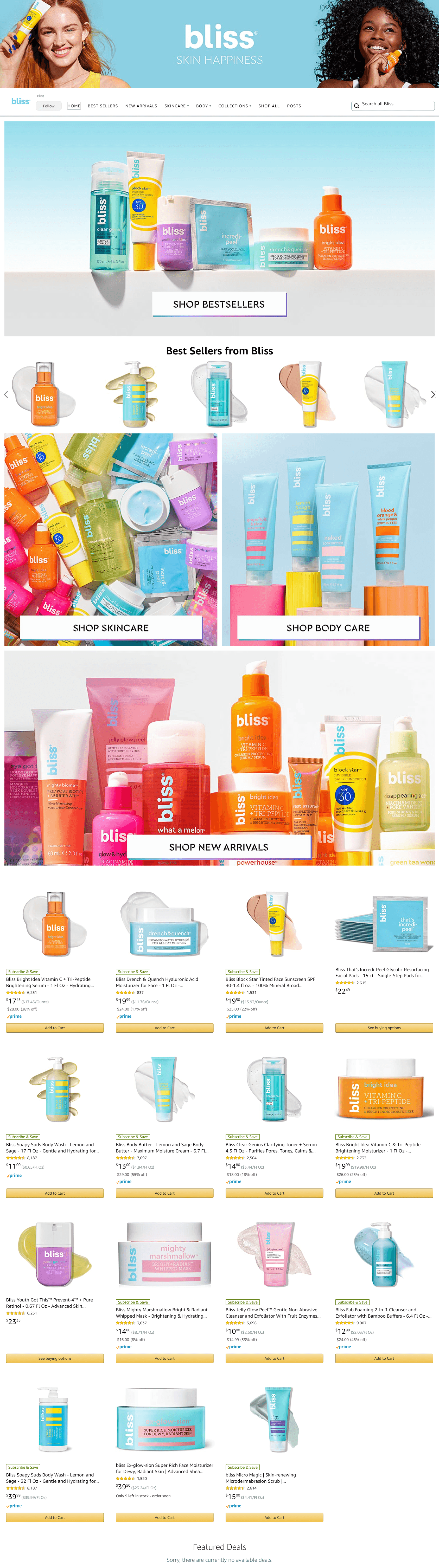 Brand Store for Amazon.com  Bliss