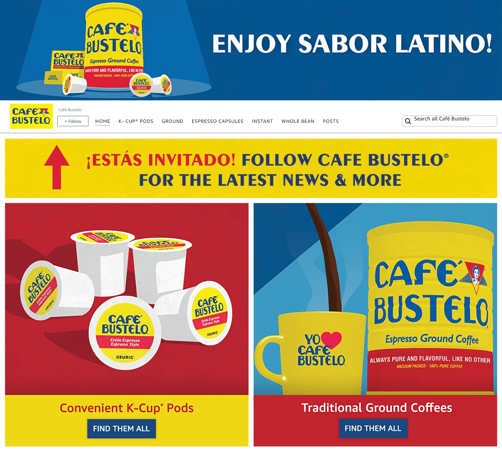 Brand Store for Amazon.com  Café Bustelo