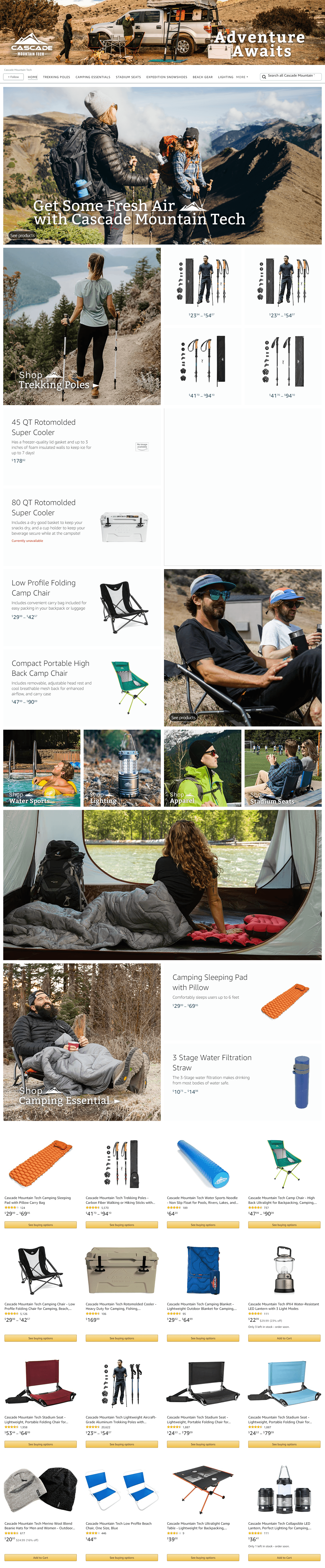 Brand Store for Amazon.com  Cascade Mountain Tech