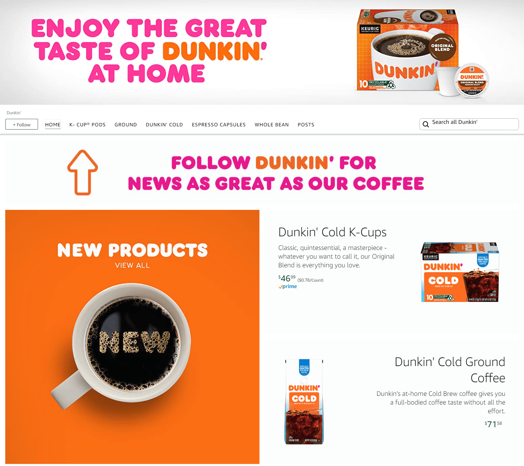 Brand Store for Amazon.com  Dunkin'