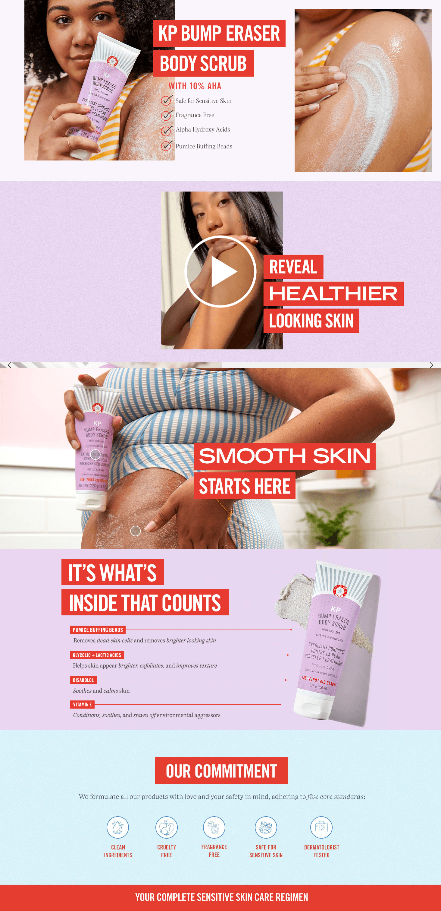 Basic A+ Content for Amazon.com  First Aid Beauty KP Bump Eraser Body Scrub Exfoliant for Keratosis Pilaris…