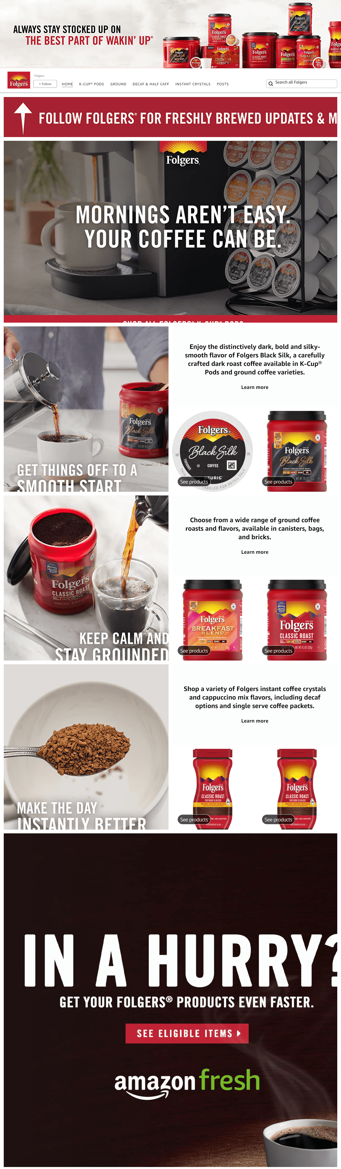 Brand Store for Amazon.com  Folgers