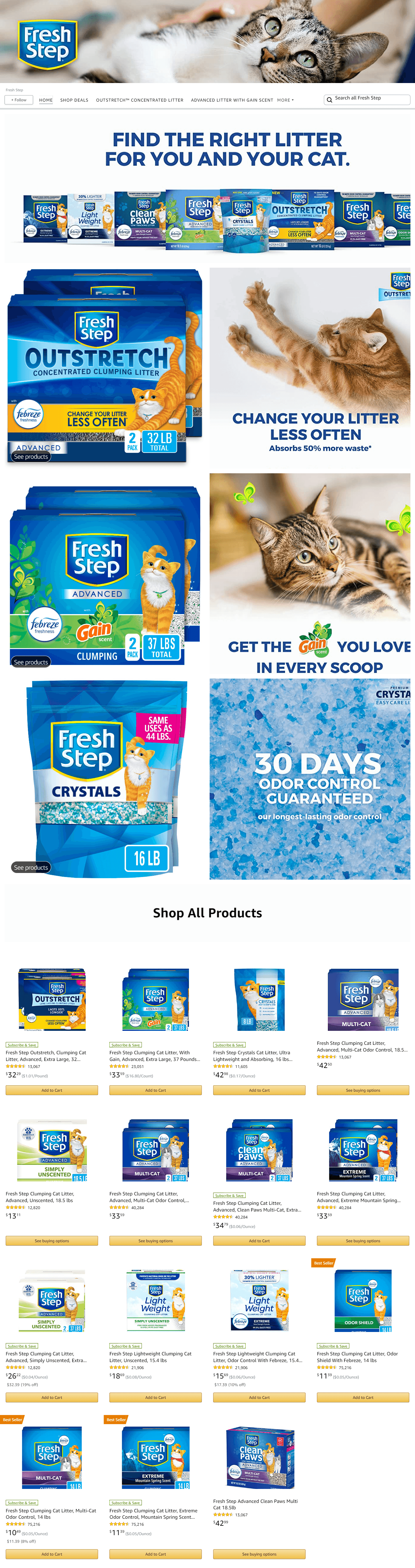 Brand Store for Amazon.com  Fresh Step