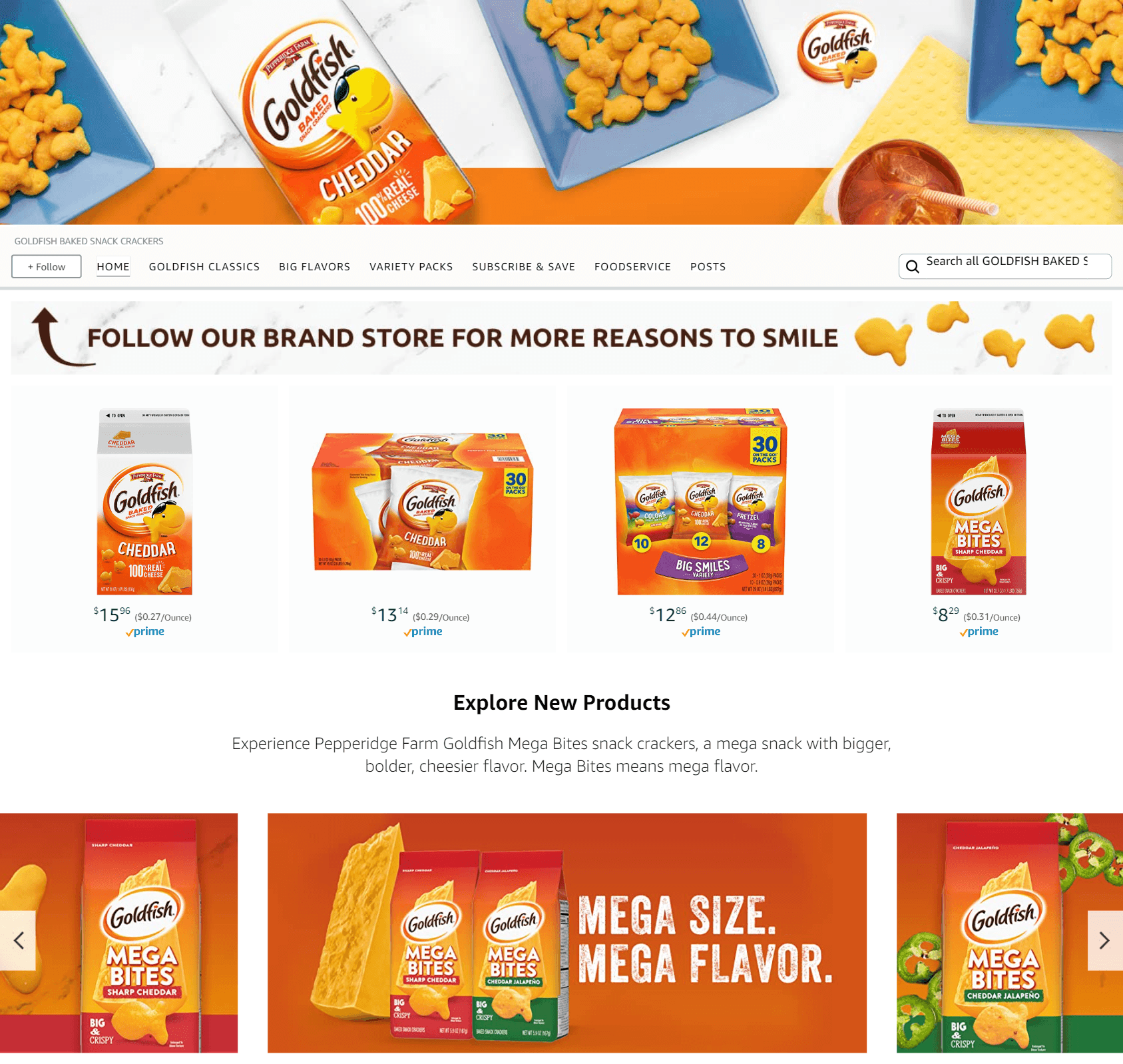 Brand Store for Amazon.com  GOLDFISH BAKED SNACK CRACKERS