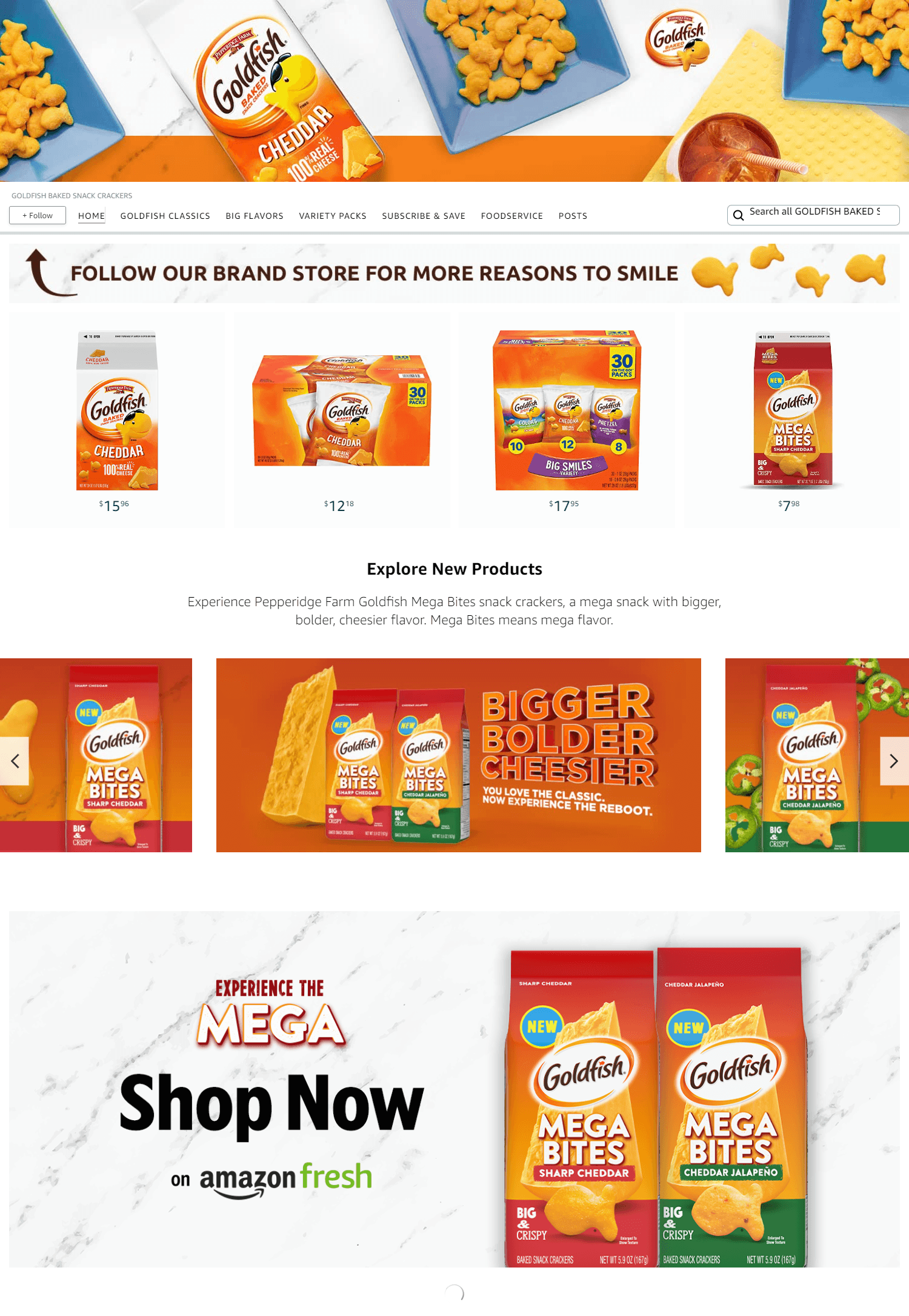Brand Store for Amazon.com  GOLDFISH BAKED SNACK CRACKERS