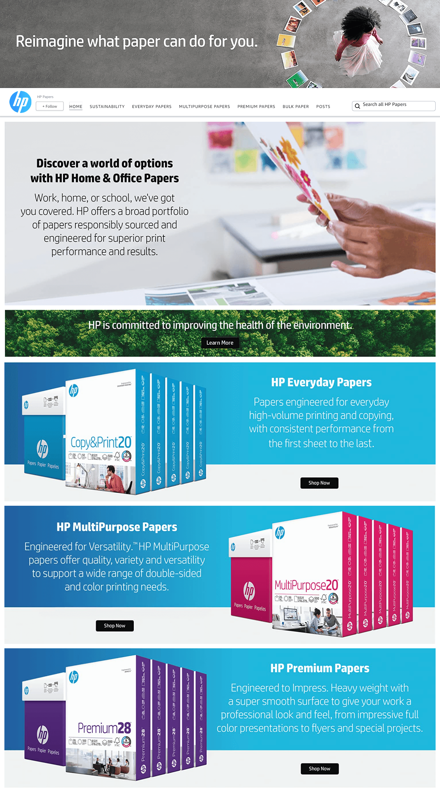 Brand Store for Amazon.com  HP Papers
