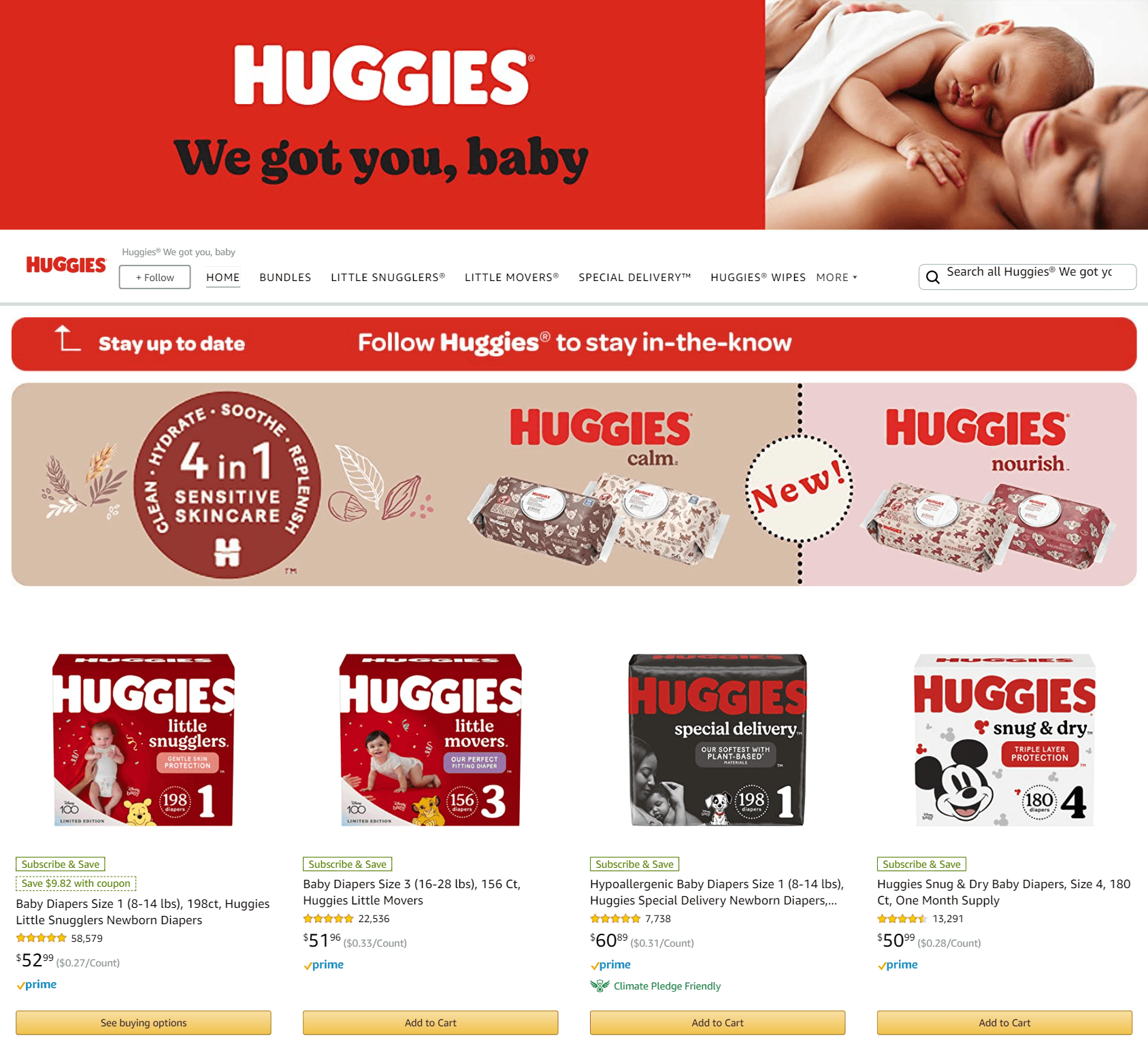 Brand Store for Amazon.com  Huggies® We got you