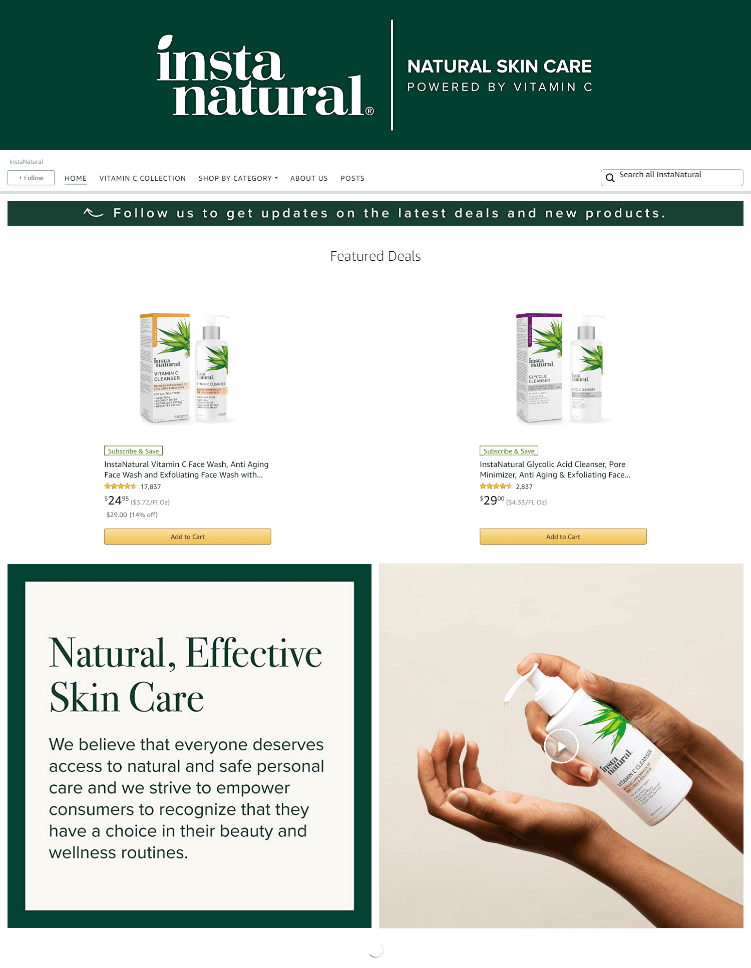 Brand Store for Amazon.com  InstaNatural