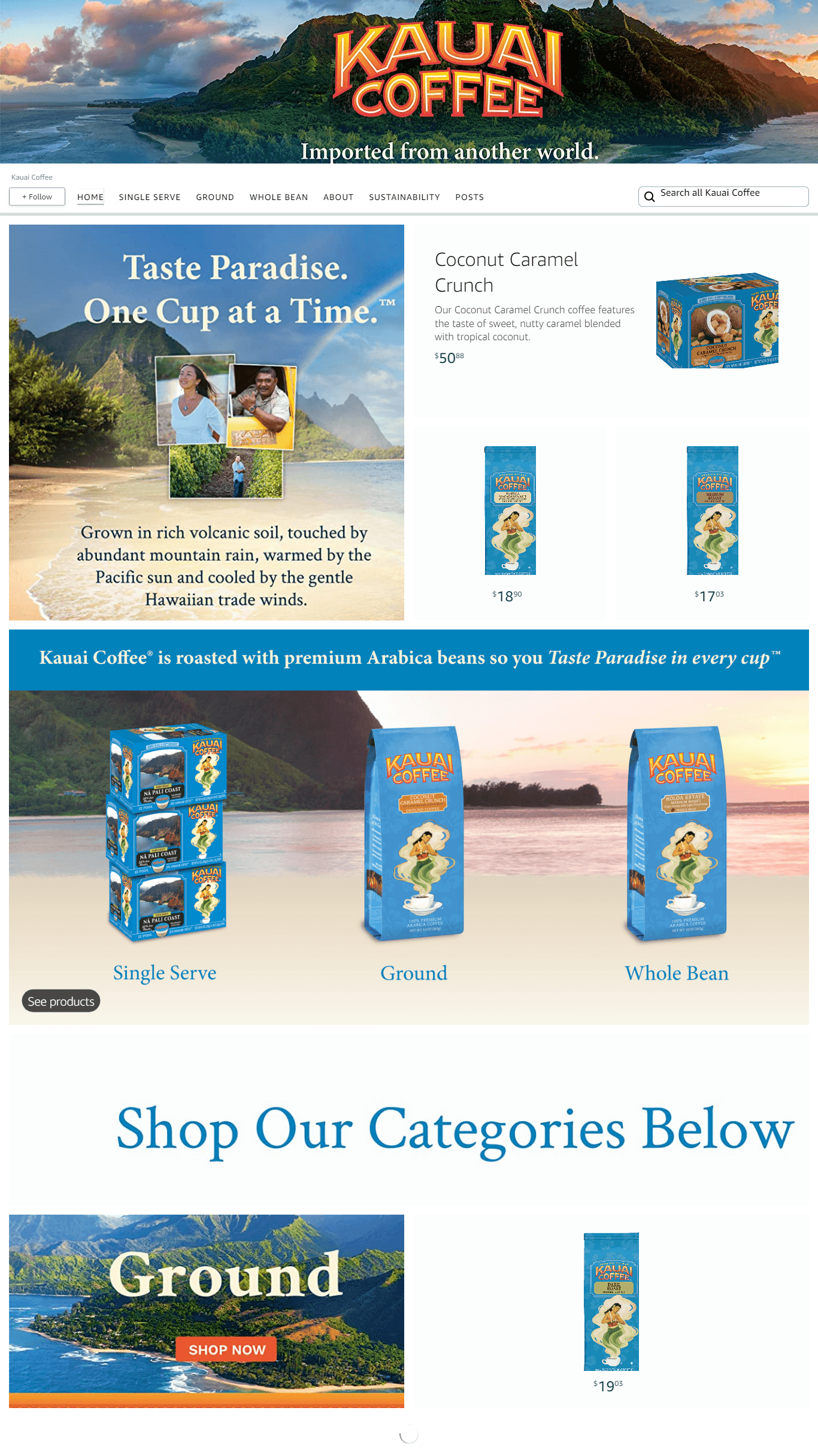 Brand Store for Amazon.com  Kauai Coffee