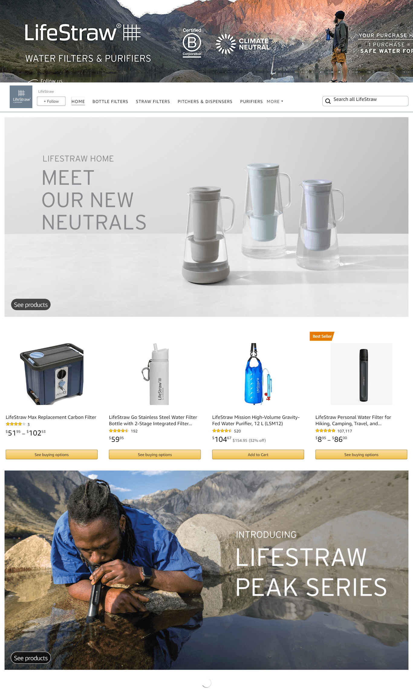 Brand Store for Amazon.com  LifeStraw
