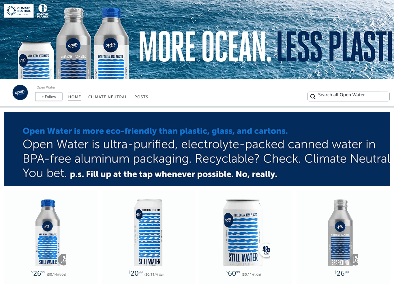 Brand Store for Amazon.com  Open Water