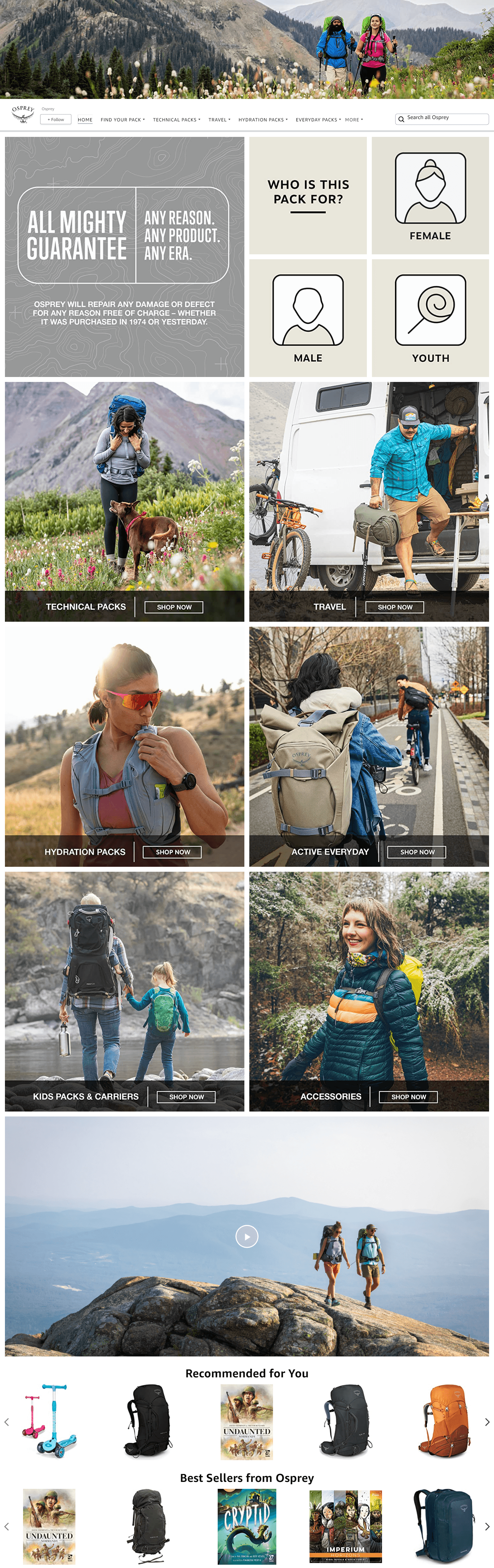 Brand Store for Amazon.com  Osprey