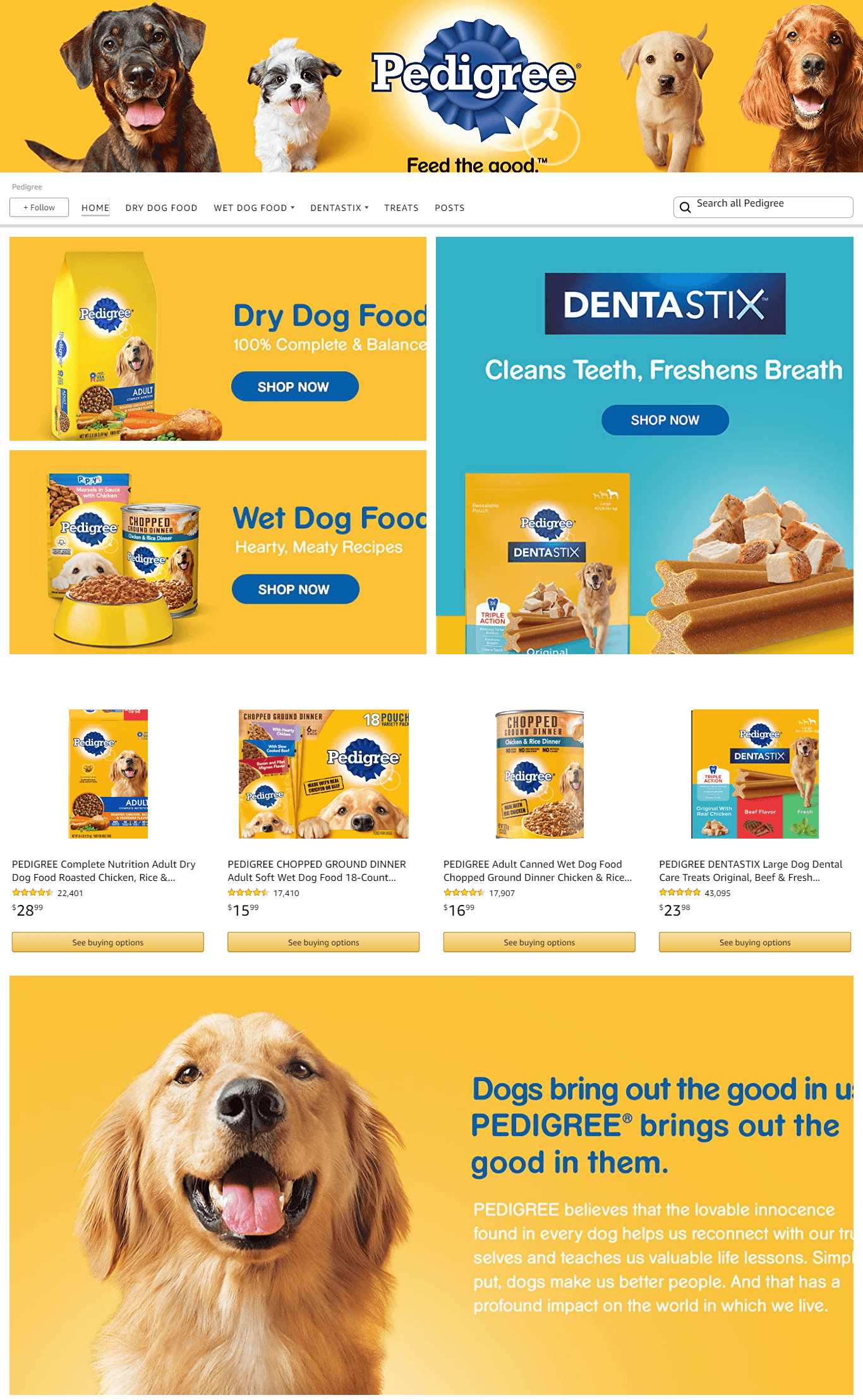 Brand Store for Amazon.com  Pedigree