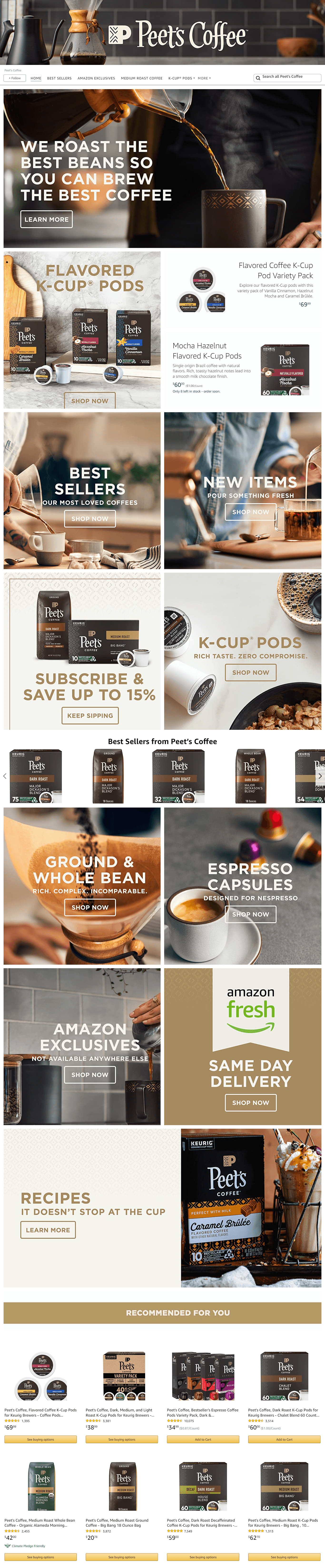 Brand Store for Amazon.com  Peet’s Coffee