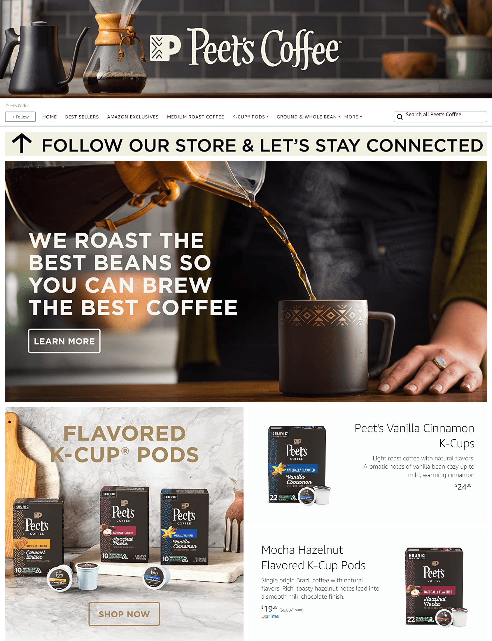 Brand Store for Amazon.com  Peet’s Coffee