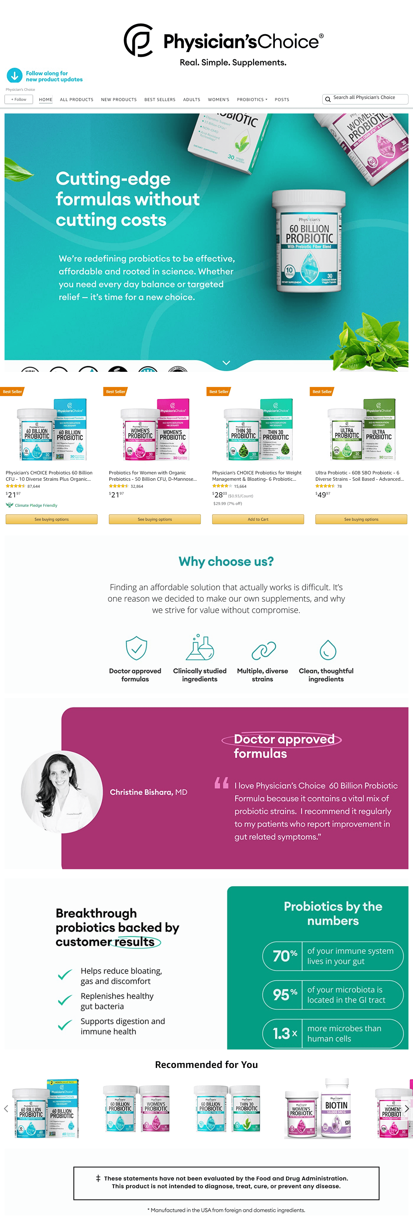 Brand Store for Amazon.com  Physician's Choice
