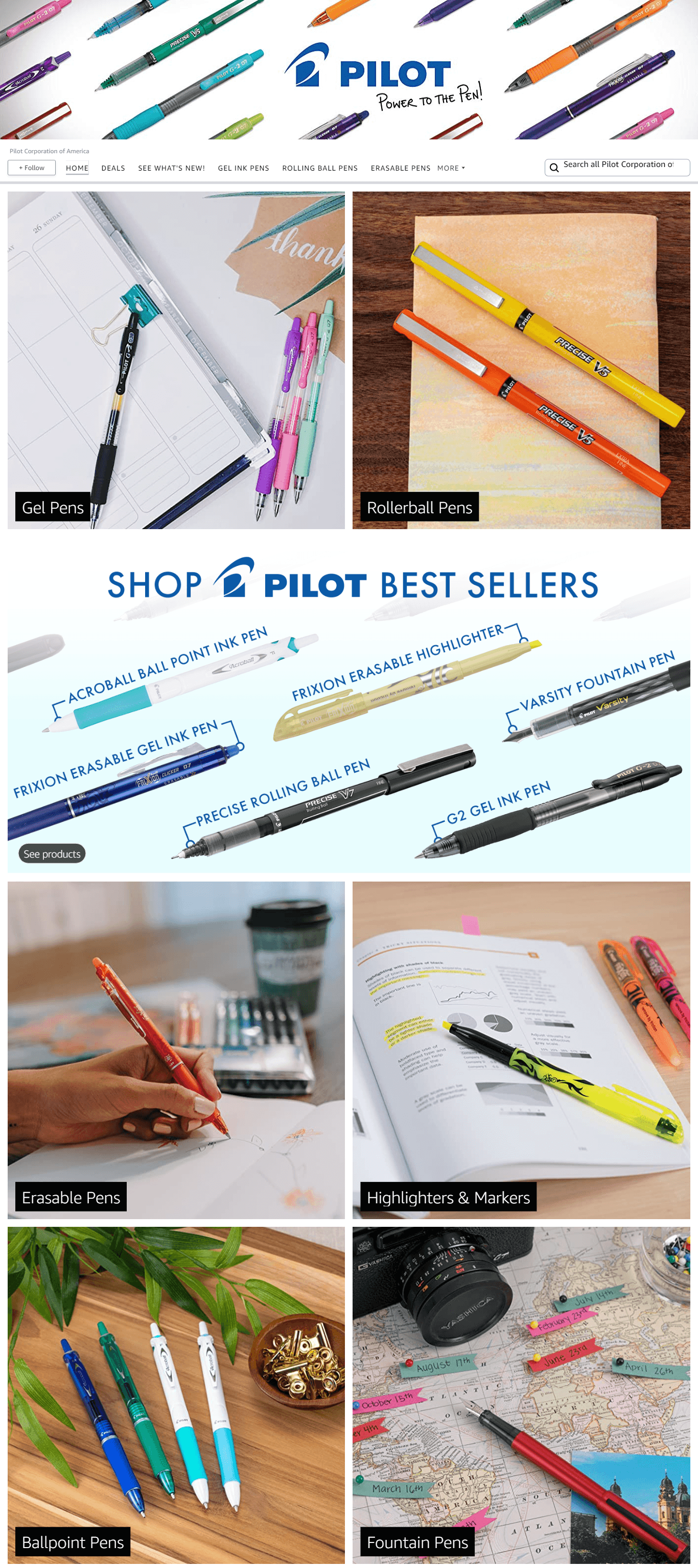 Brand Store for Amazon.com  Pilot Corporation of America