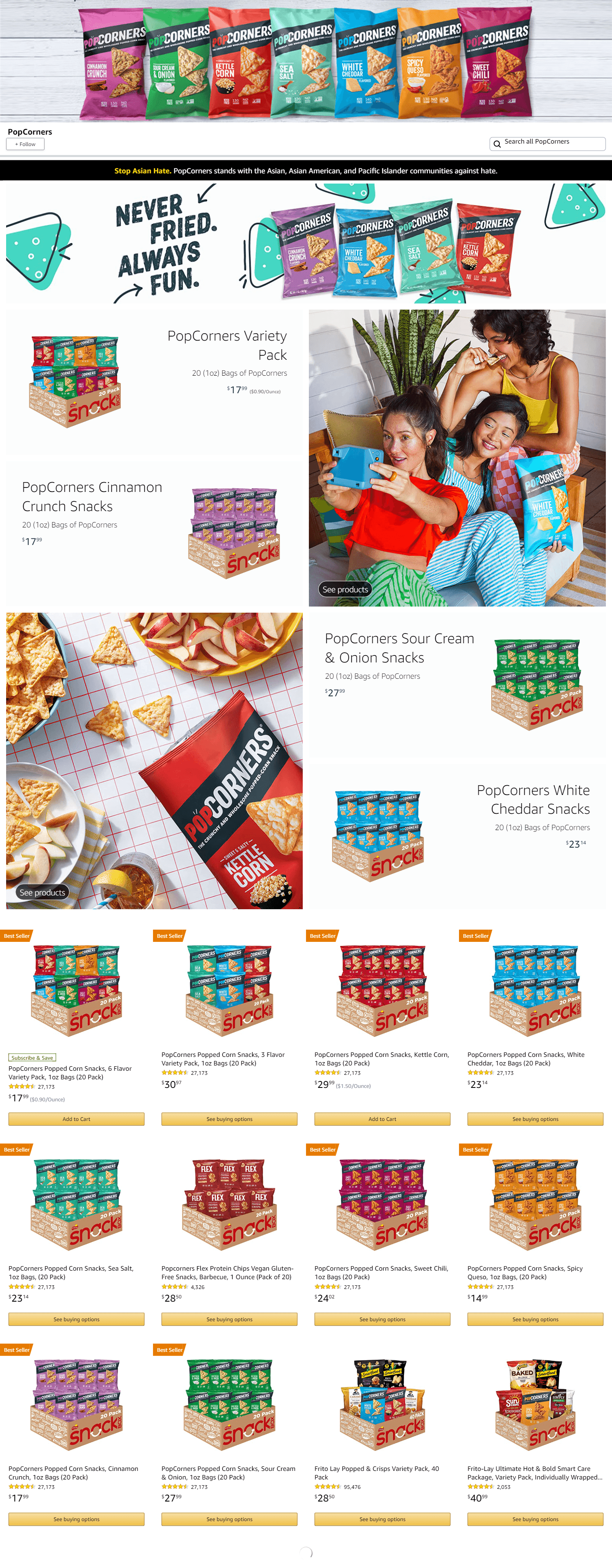 Brand Store for Amazon.com  PopCorners