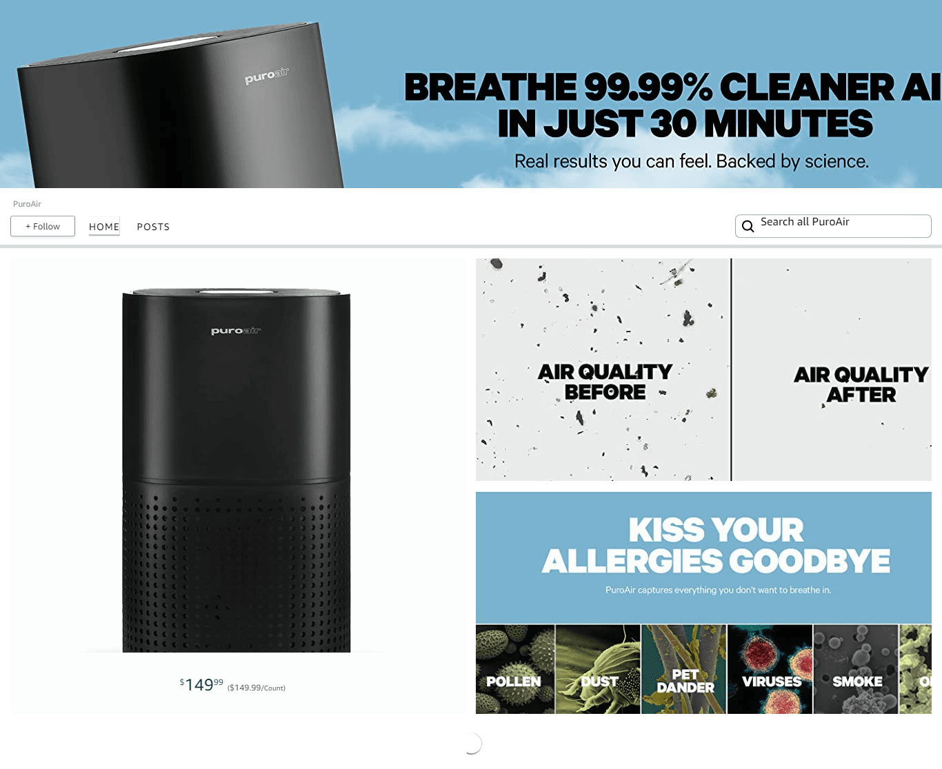 Brand Store for Amazon.com  PuroAir