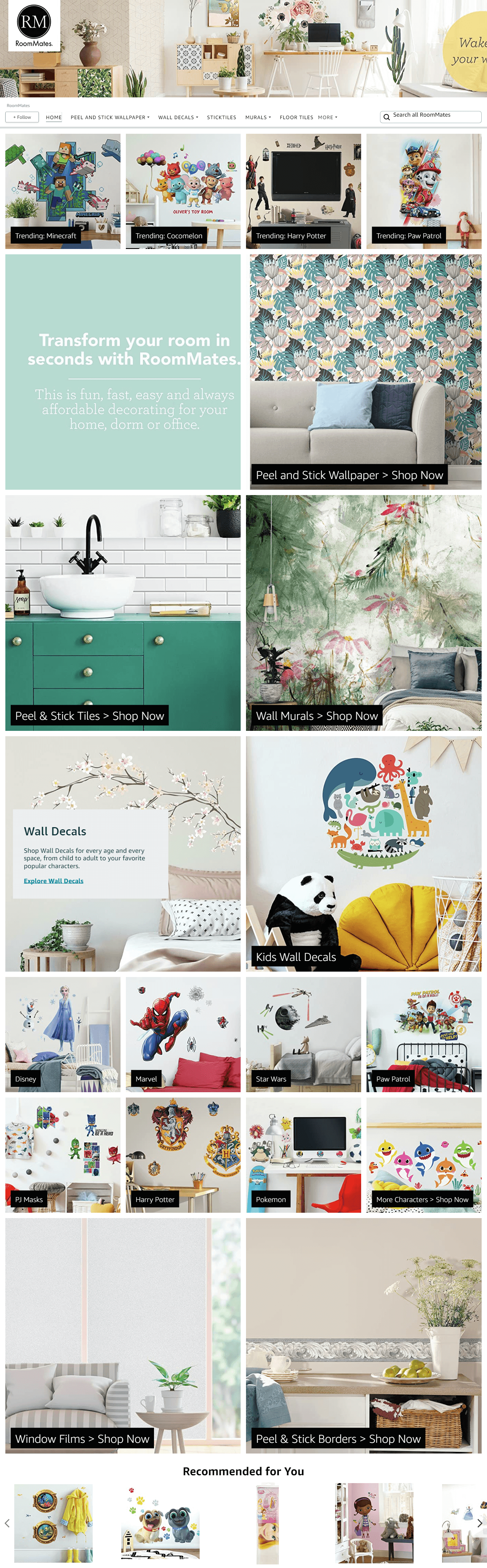 Brand Store for Amazon.com  RoomMates
