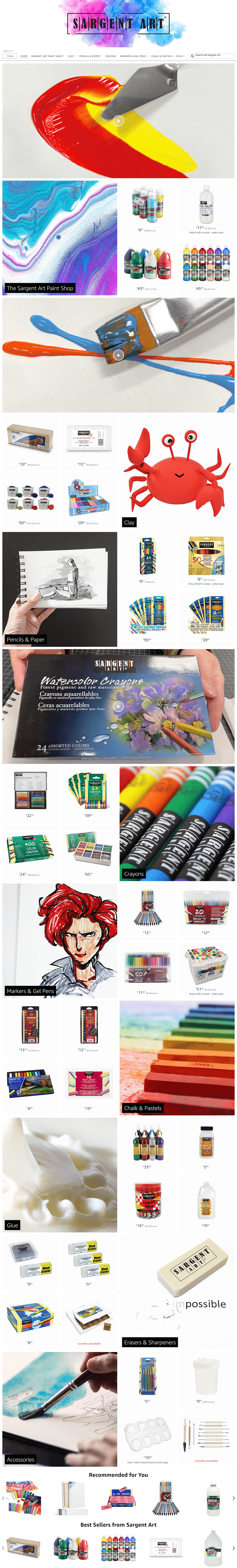Brand Store for Amazon.com  Sargent Art