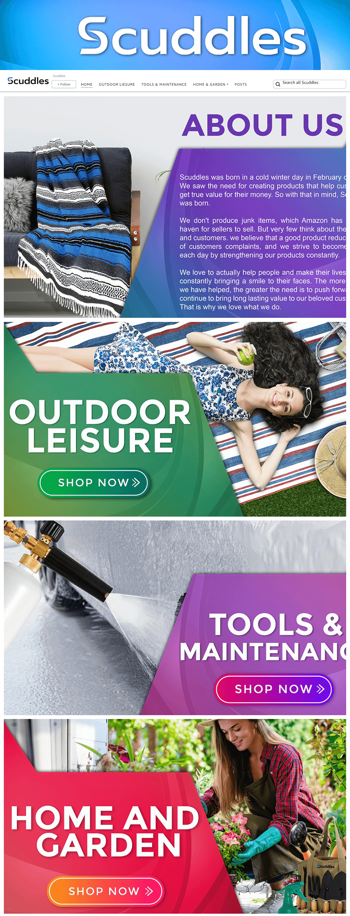 Brand Store for Amazon.com  Scuddles