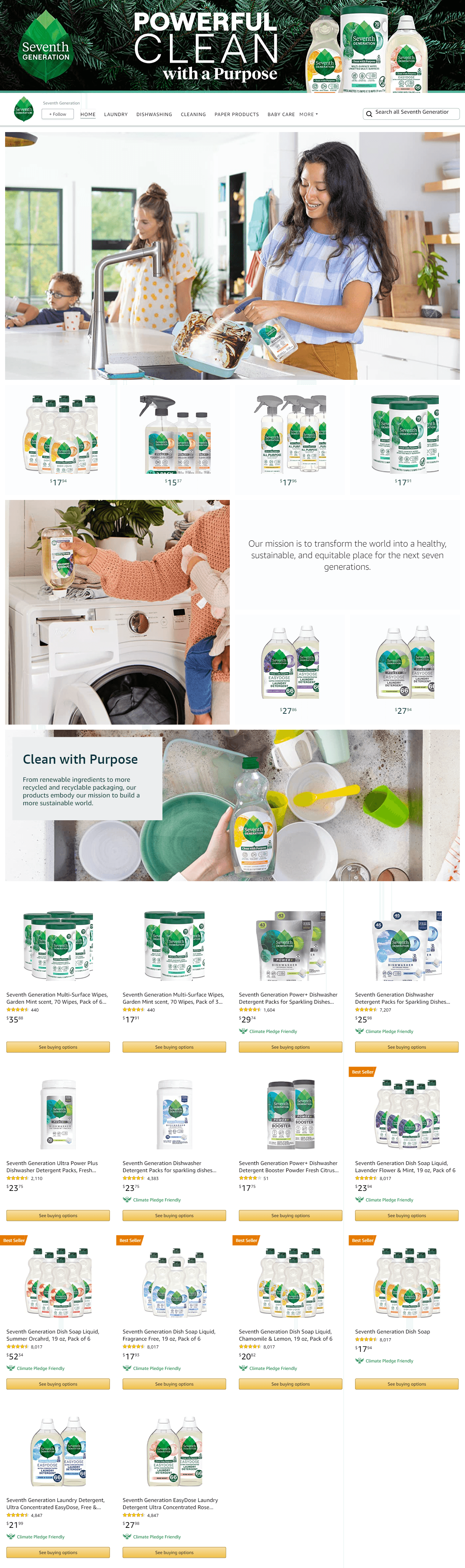 Brand Store for Amazon.com  Seventh Generation