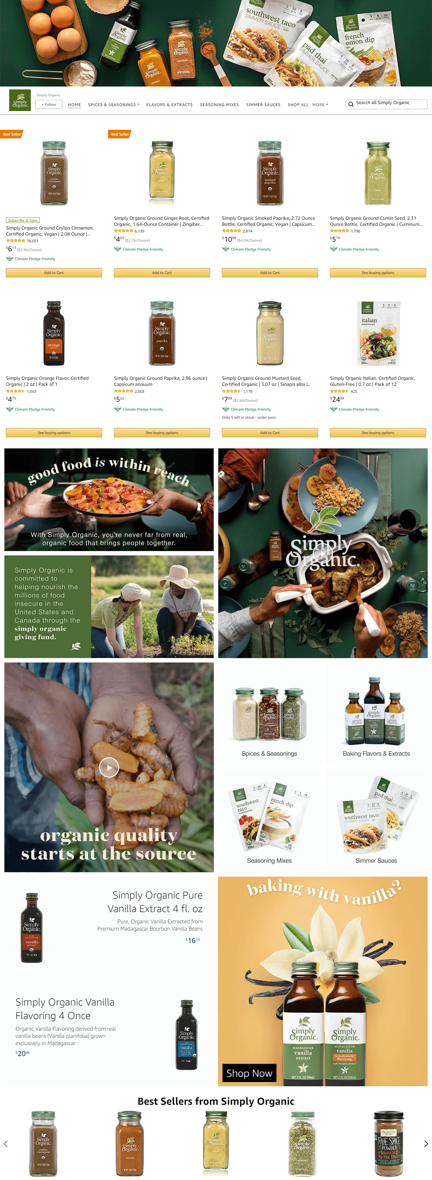 Brand Store for Amazon.com  Simply Organic