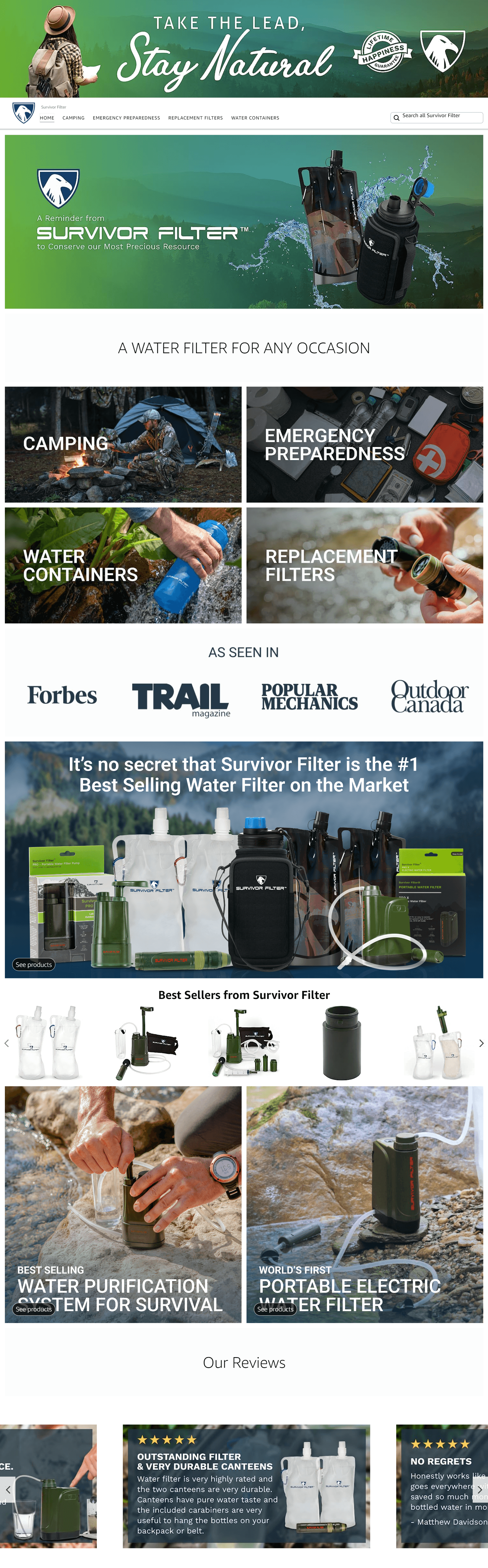 Brand Store for Amazon.com  Survivor Filter