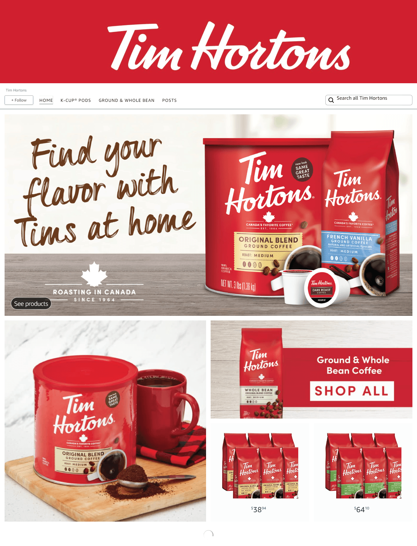 Brand Store for Amazon.com  Tim Hortons