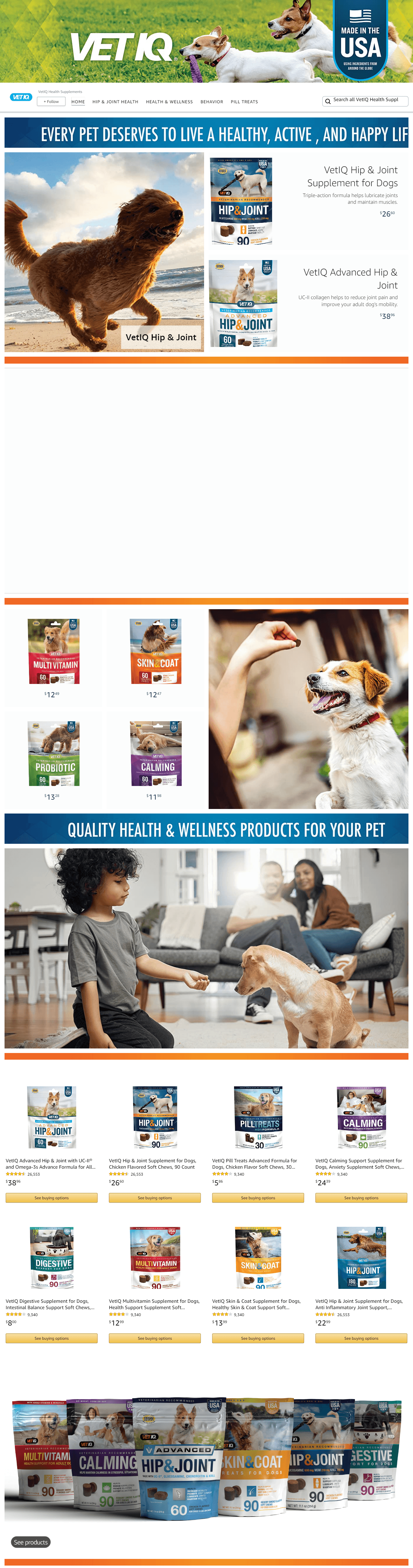 Brand Store for Amazon.com  VetIQ Health Supplements