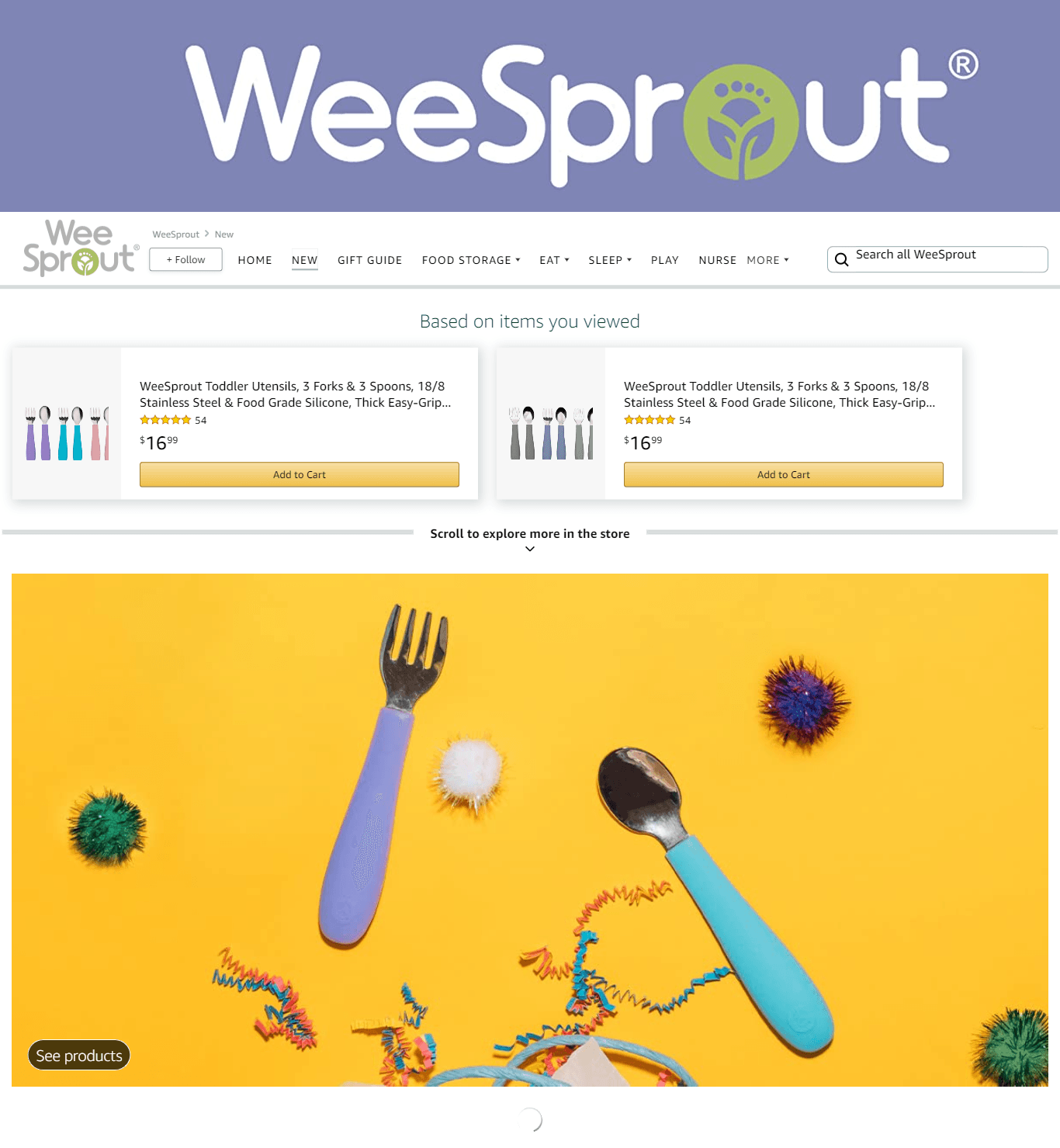 Brand Store for Amazon.com  WeeSprout  New