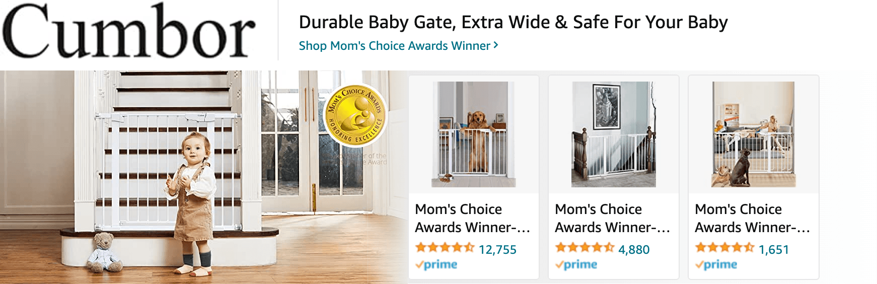 Sponsored Brands Ads for Amazon.com   baby gate