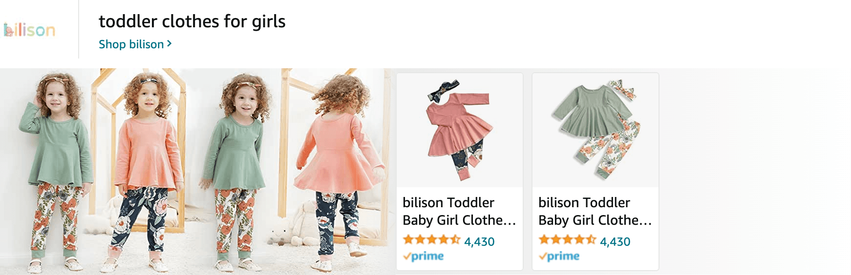 Sponsored Brands Ads for Amazon.com   baby girl clothes