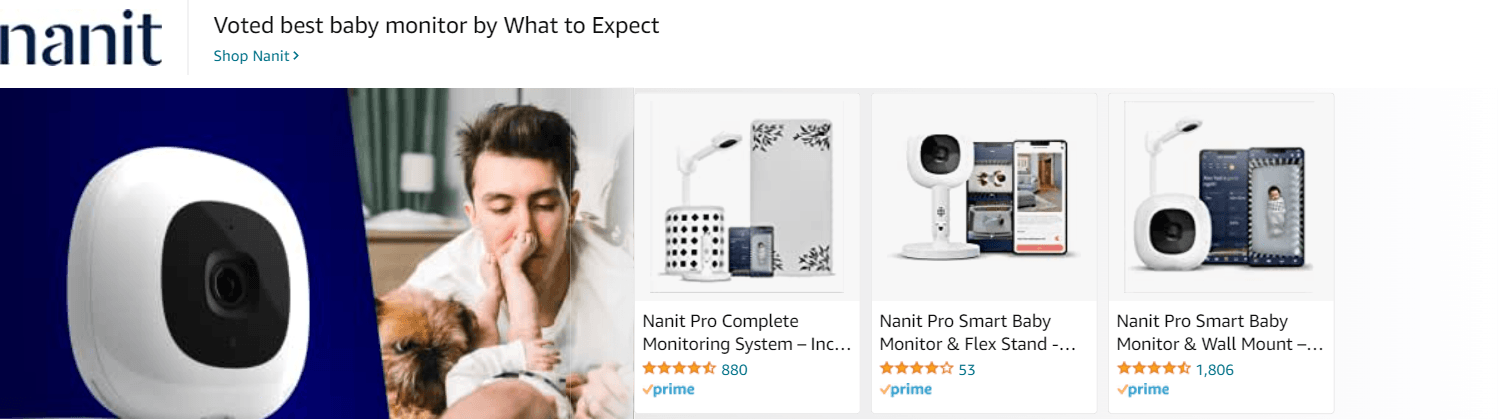 Sponsored Brands Ads for Amazon.com   baby monitor