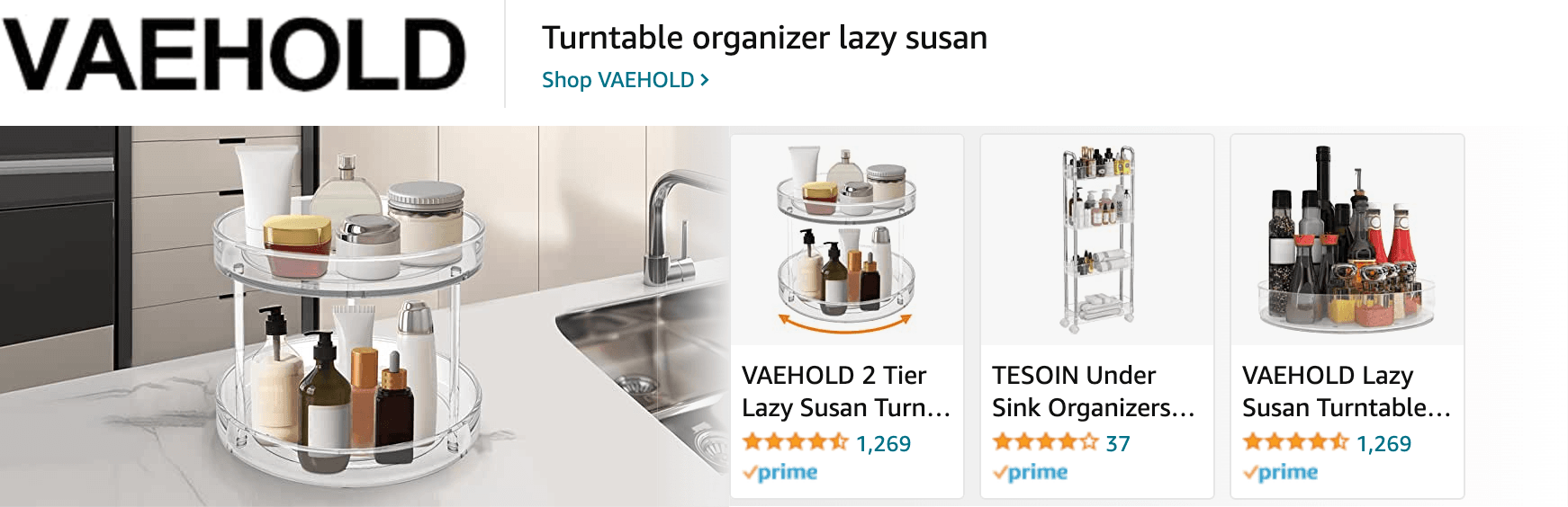 Sponsored Brands Ads for Amazon.com   bathroom organizer