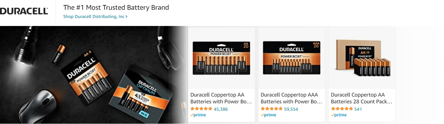 Sponsored Brands Ads for Amazon.com   batteries