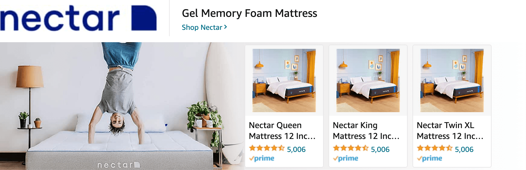 Sponsored Brands Ads for Amazon.com   bed frame queen size