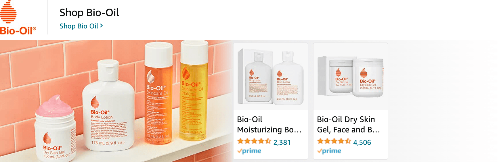 Sponsored Brands Ads for Amazon.com   bio oil