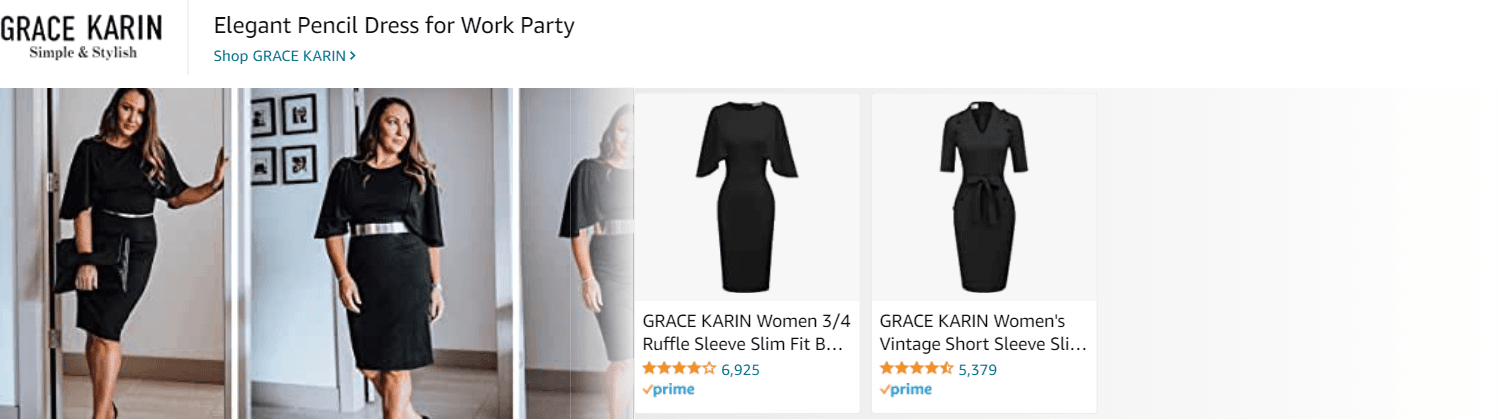 Sponsored Brands Ads for Amazon.com   black dresses for women