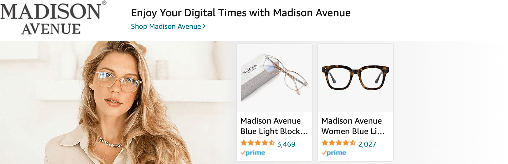 Sponsored Brands Ads for Amazon.com   blue light glasses for women